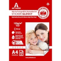 Hartie foto autoadeziva Art Maker Sticker Glossy, A4, 115g/mp, 50 coli