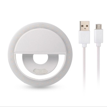 Lumina selfie LED BOMSTOM, Clema, Incarcare USB, 250Ah, Alb Lumina selfie LED BOMSTOM, Clema, Incarcare USB, 250Ah, Alb
