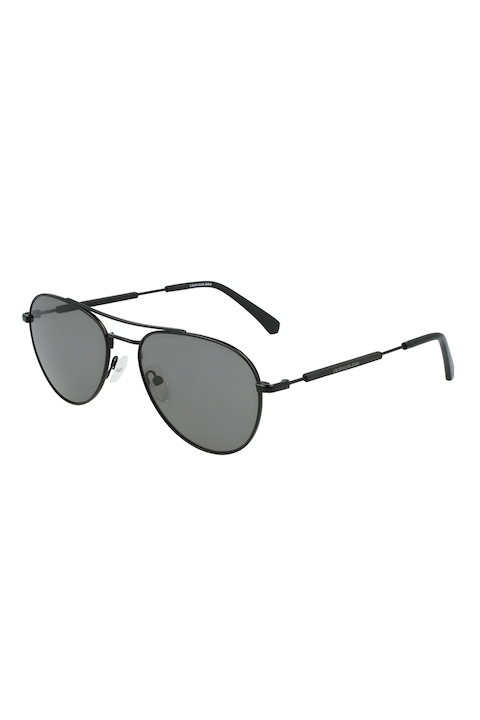 CALVIN KLEIN JEANS, Унисекс слънчеви очила Aviator, 56-18-145 Standard, Черен