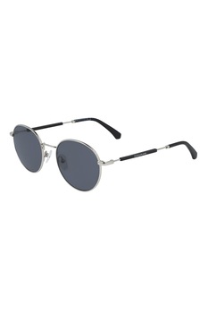 CALVIN KLEIN JEANS, Ochelari de soare unisex cu lentile ovale, Negru/Argintiu, 50-19-145 Standard CALVIN KLEIN JEANS, Ochelari de soare unisex cu lentile ovale, Negru/Argintiu, 50-19-145 Standard