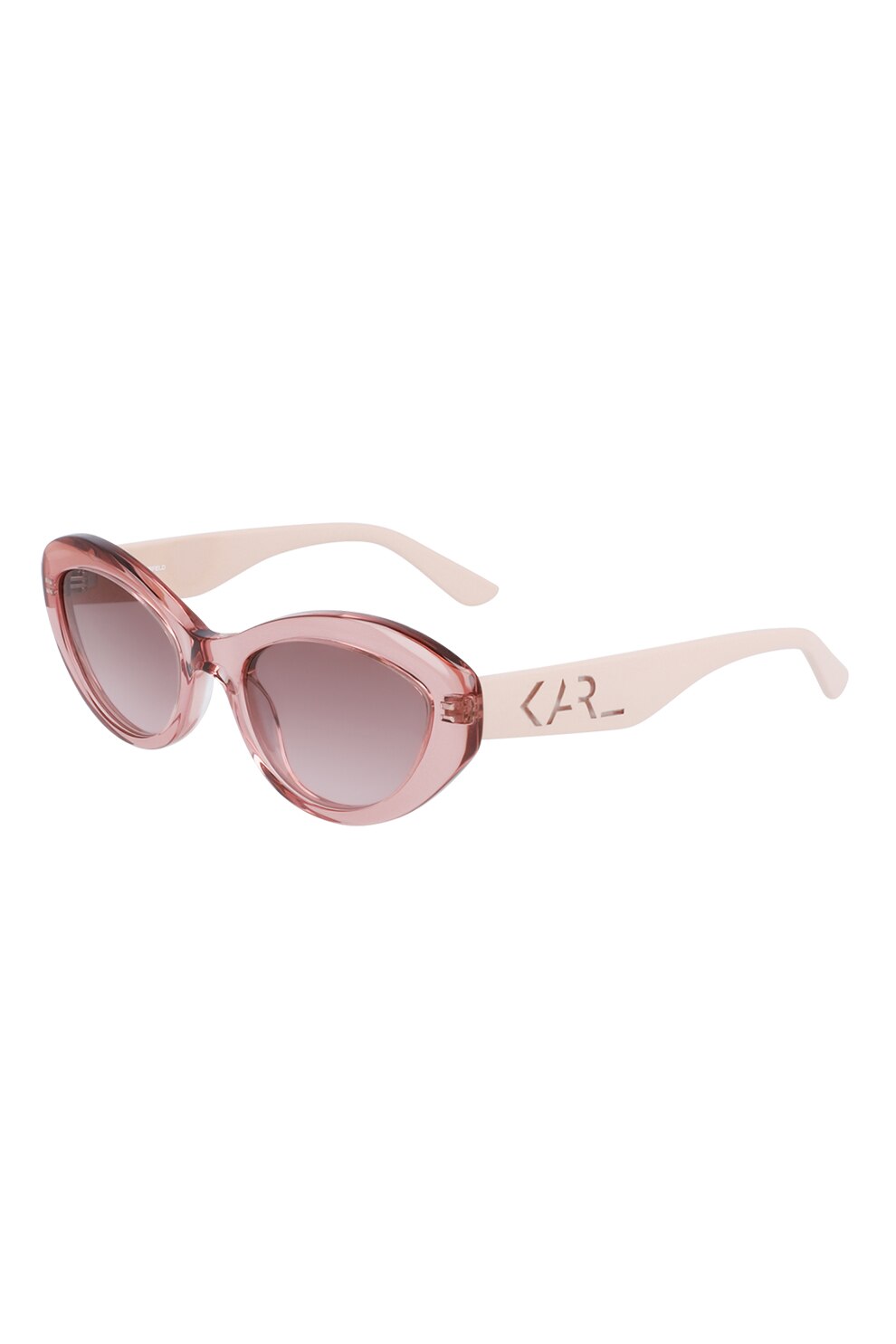 Karl Lagerfeld, Ochelari de soare cat-eye cu logo discret, Roz, 52-20-140 Standard