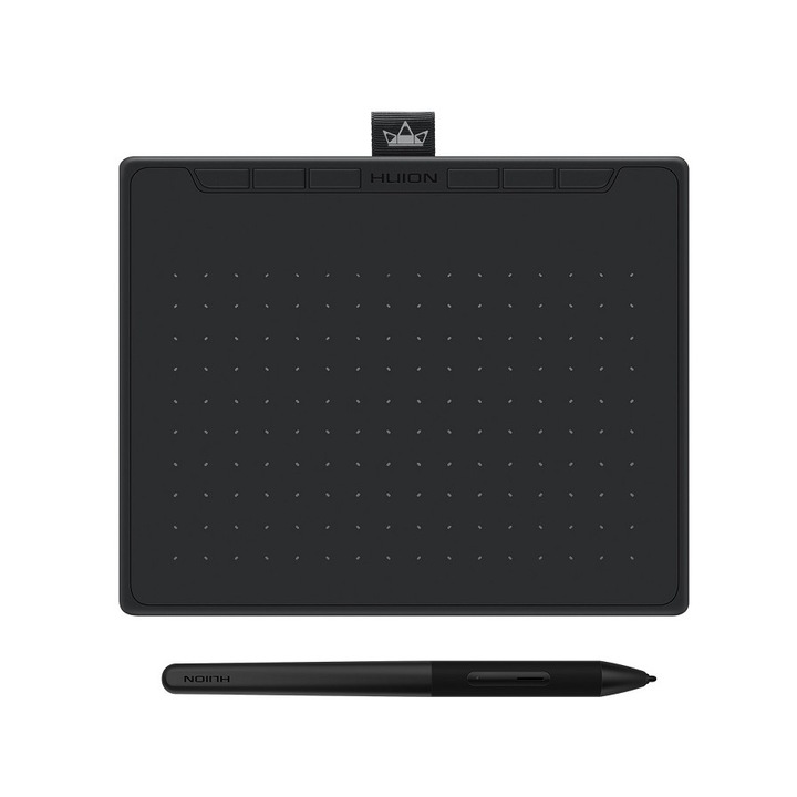 Графичен таблет Huion, 6.3x3.9 ", 6 клавишни комбинации, 300 PPS, USB-C, 8192 нива на налягане, PW400 Pen без батерия, Включва 10 резервни накрайника, Черен