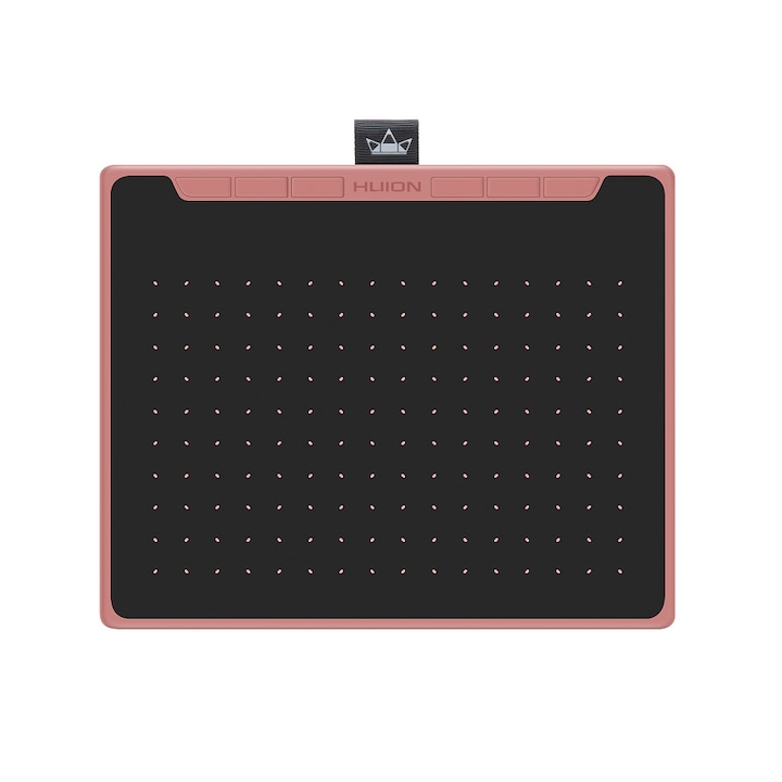 Huion Inspiroy RTS-300 Grafikus táblagép, 6,3x3,9 ", 6 gyorsbillentyű, 300 PPS, USB-C, 8192 nyomásszint, PW400 toll, 10 hegy, rózsaszín
