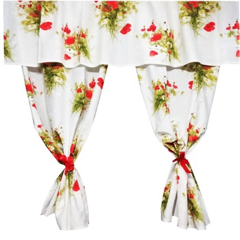 Perdea de bucatarie MCF Flori de camp maci, bumbac 150x200 Perdea de bucatarie MCF Flori de camp maci, bumbac 150x200