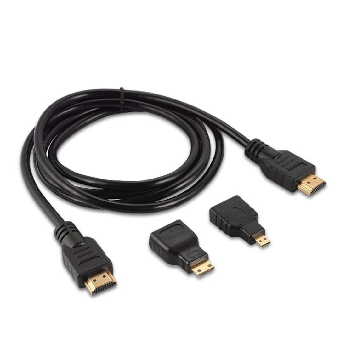 shortness of breath In the mercy of cheekbone Cablu HDMI 3 in 1 si convectori mini/micro HDMI, Parafasa, 1.5 m, Negru -  eMAG.ro