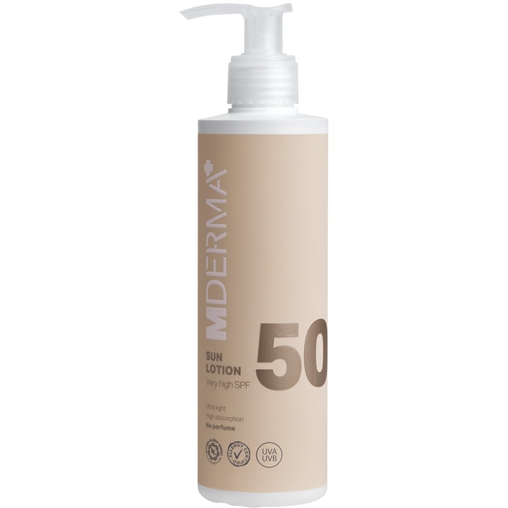 Lotiune cu protectie solara MDerma, SUN50, SPF 50, 200 ml