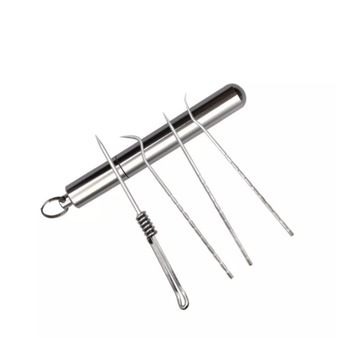 Set 4 scobitori metalice tip breloc, Diferite forme , CRT, Healthy Teeth, Argintiu Set 4 scobitori metalice tip breloc, Diferite forme , CRT, Healthy Teeth, Argintiu