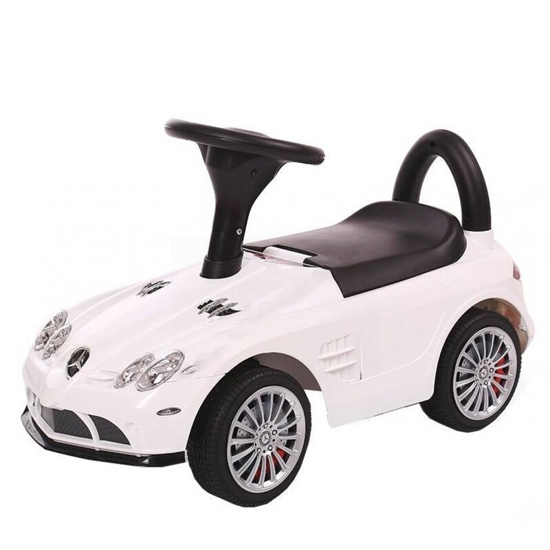 Masinuta actionata cu picioarele pentru copii BabyMix Mercedes Benz SLR 722SA, Alb