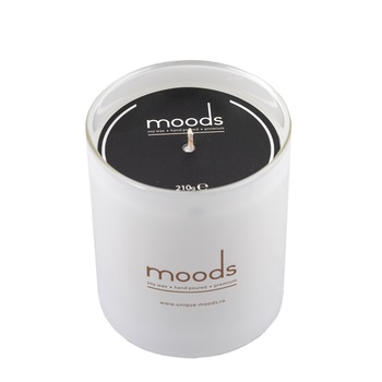Lumanare parfumata Moods, din ceara de soia, parfum Cinnamon Orange, alba, 210g Lumanare parfumata Moods, din ceara de soia, parfum Cinnamon Orange, alba, 210g