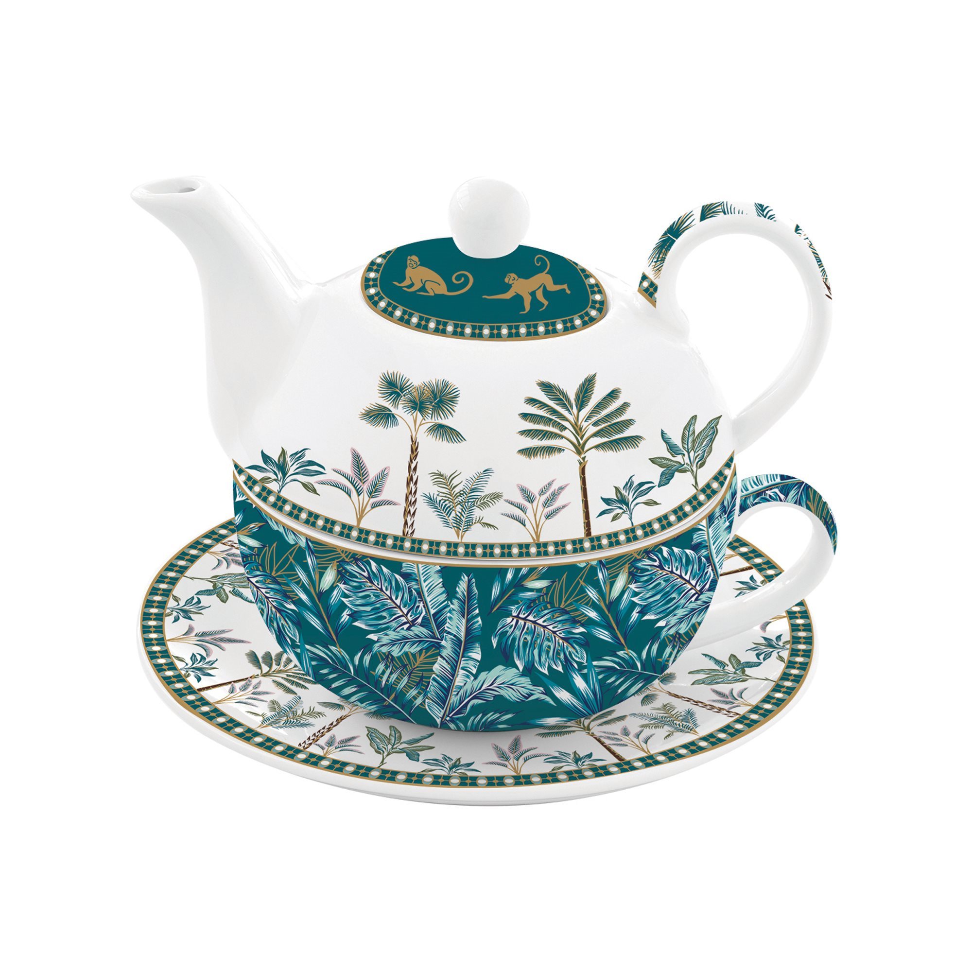 Set servire ceai din portelan 350 ml 