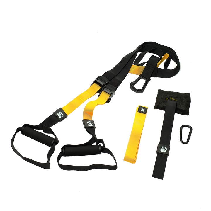 Extensor LORSO SPORT, TRX, pentru intindere si intarire, exercitii in aer liber, galben