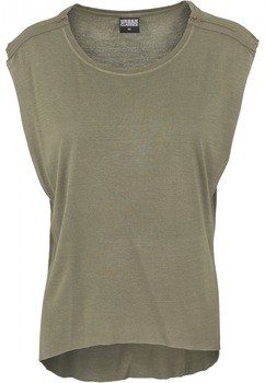 Tricou fashion cu fermoar la umar Urban Classics, Oliv Tricou fashion cu fermoar la umar Urban Classics, Oliv