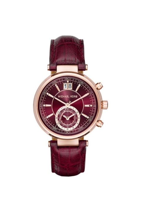 Ceas Michael Kors MK2426, Piele/Inox, Rosu/Auriu