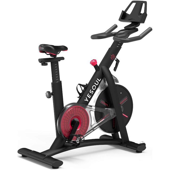 Yesoul S3 Intelligens spinning kerékpár, mágneses ellenállás, Bluetooth, maximális felhasználói súly 120 kg, fekete