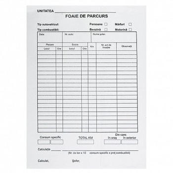 Set 100 foi parcurs A5 persoane/marfuri Set 100 foi parcurs A5 persoane/marfuri
