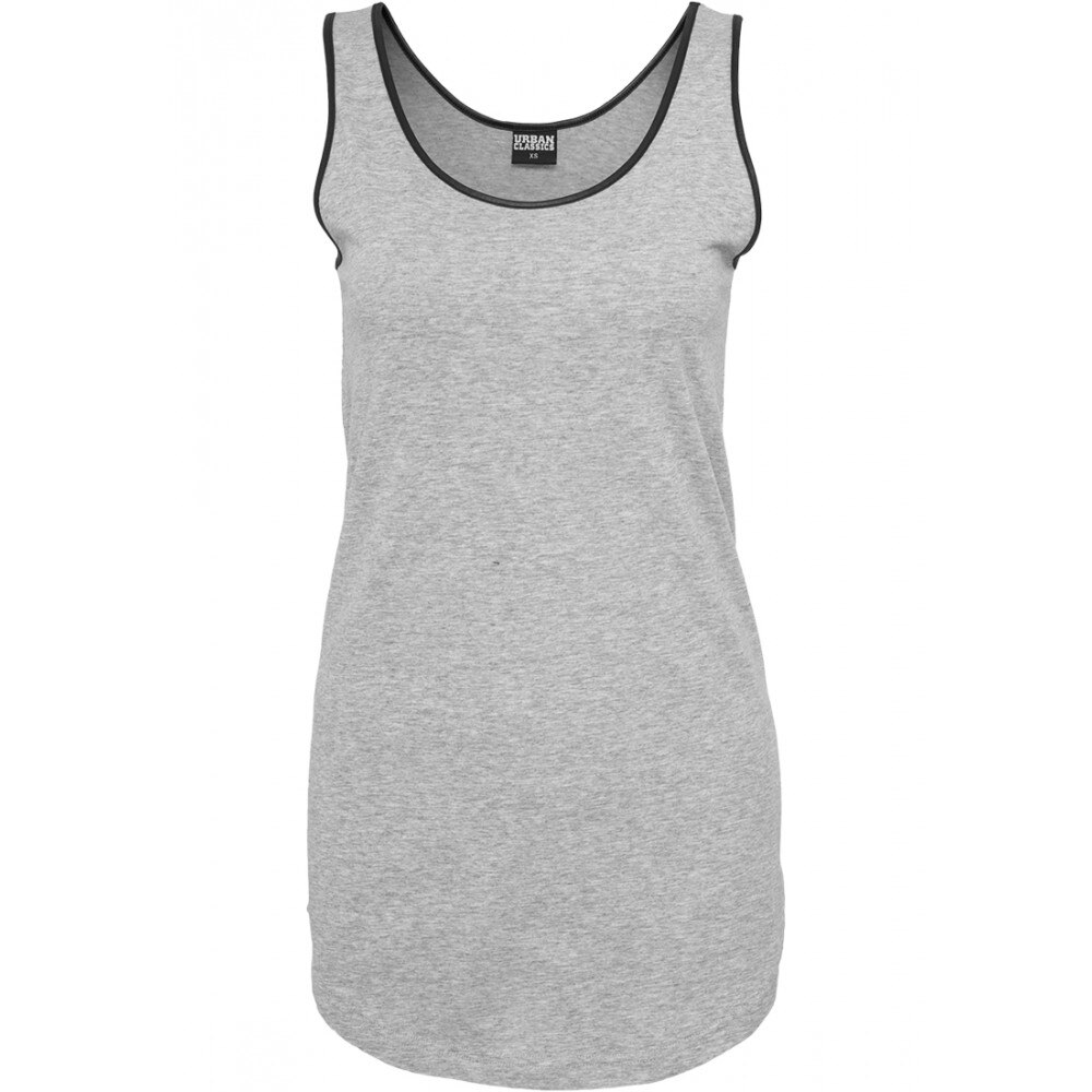Maiou urban cu margini piele ecologica Urban Classics, Gri-Negru