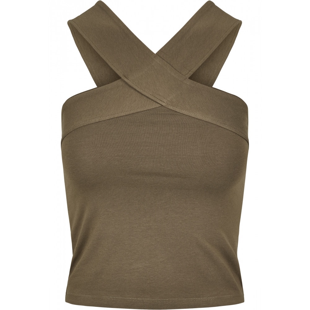 Top cu bretele in X pentru Femei Urban Classics, Oliv, M