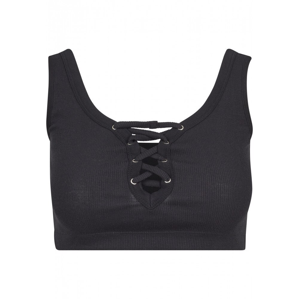 Top scurt Rib pentru Femei Urban Classics, Negru, L INTL