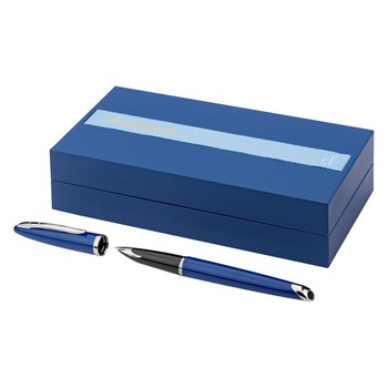 Stilou Waterman Carene Blue placat cu Palladium, penita din aur masiv 18k placat cu rhodium Stilou Waterman Carene Blue placat cu Palladium, penita din aur masiv 18k placat cu rhodium