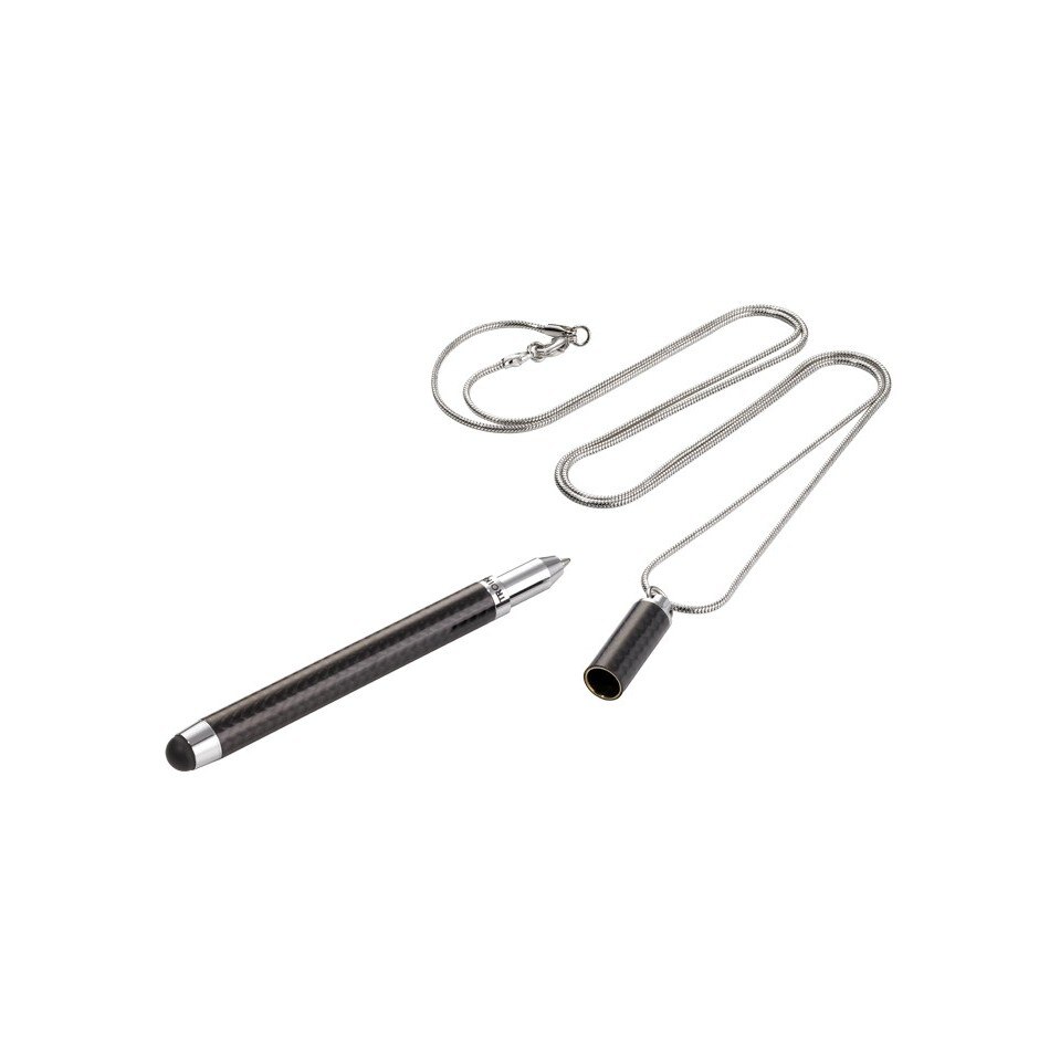 Pix cu lantisor si stylus Troika, corp carbon, inchidere magnetica