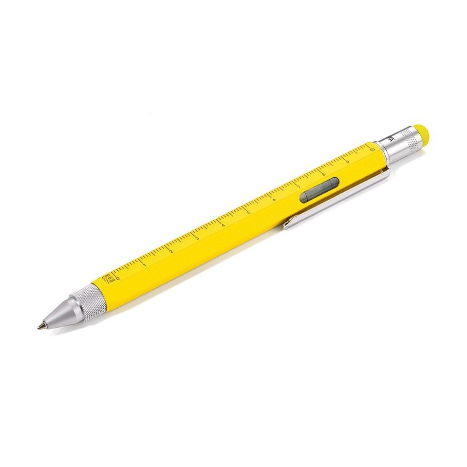 Pix multifunctional Troika Construction, cumpana, rigla, surubelnita, galben