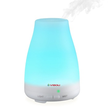 Umidificator Aromaterapie Ultrasonic VISOLI VS130 ml cu LED, 2 Setari de Timp Umidificator Aromaterapie Ultrasonic VISOLI VS130 ml cu LED, 2 Setari de Timp