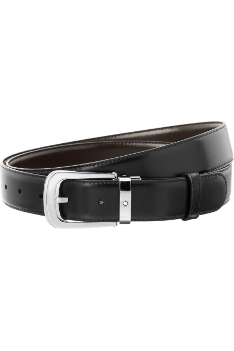 Curea barbati, MONTBLANC, 106603, Piele, 120 x 3 cm, Negru/Maro