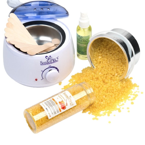 Kit epilare, SensoPro, ceara traditionala, granule, miere, 4 produse