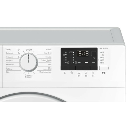 Masina de spalat rufe Arctic APL91023XLW0, 9 kg, 1000 rpm, Clasa C, ExtraSteam, Motor Silent Inverter, Add-In, DrumClean, Ecran LCD, Alb