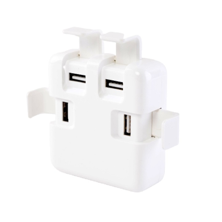 Incarcator de telefon, YOURZ, YZ-CL4, 4 x USB, 4000mA, 110-220V, Alb