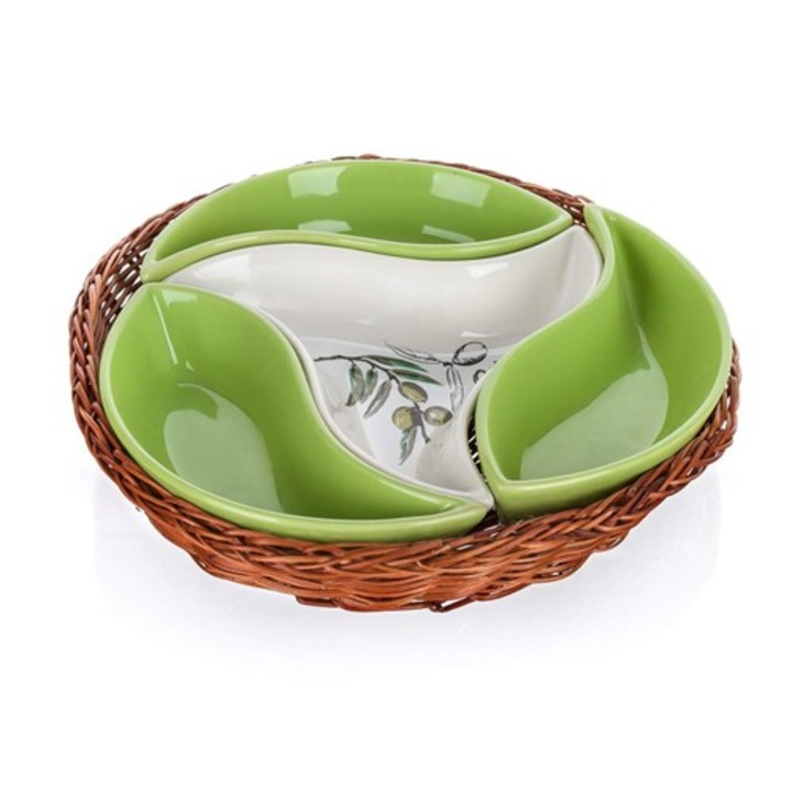 Set 4 boluri "Olives" cu cosulet, pentru aperitive