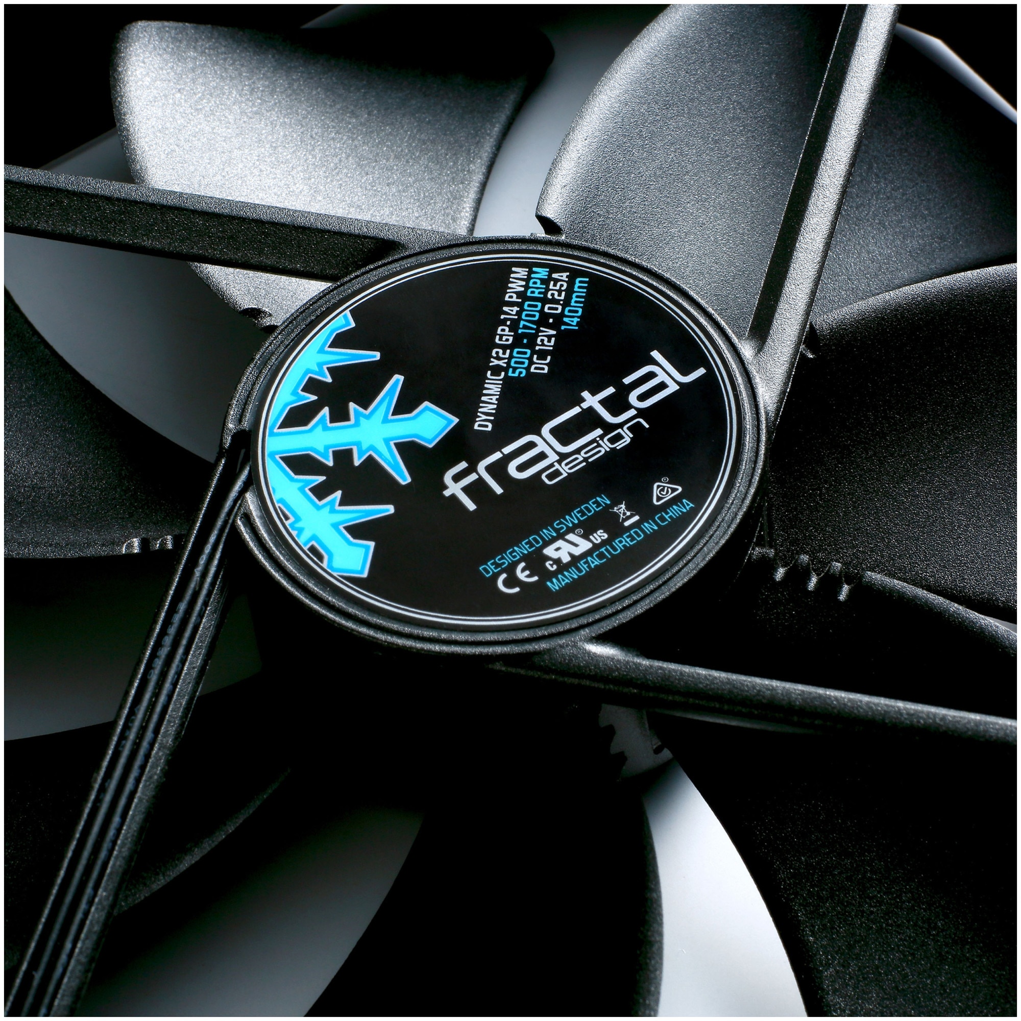 Ventilateur PC Fractal Design Dynamic X2 GP-14 - 140mm - 1000 RPM - Silencieux - Roulements FDB - Noir
