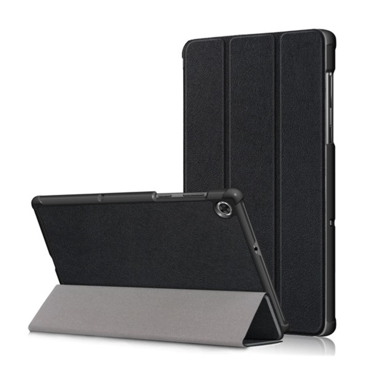 Gigapack álló, bőr hatású flip tok Lenovo Tab M10 Plus (TB-X606F) készülékhez, fekete