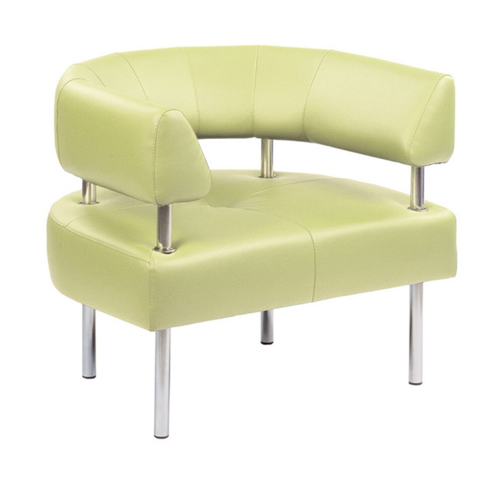 Fotoliu Ergonica Office, cadru cromat, piele ecologica, verde olive