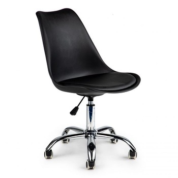 Set 2 scaune rotative pentru birou, negru, cu roti si perna moale, 94x49x42 cm Set 2 scaune rotative pentru birou, negru, cu roti si perna moale, 94x49x42 cm