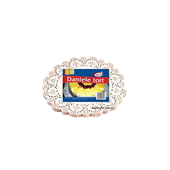 Misavan tortapapír készlet, csipke, átmérője 27 cm, 100 db