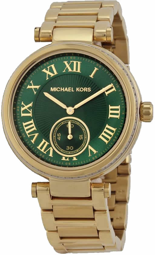 Ceas Michael Kors MK6065, Inox, Auriu/Verde