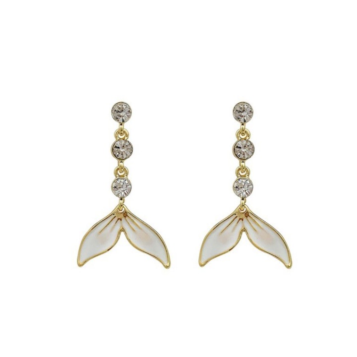 YWD-FMM hosszú fülbevaló, halfarkmintás, arany