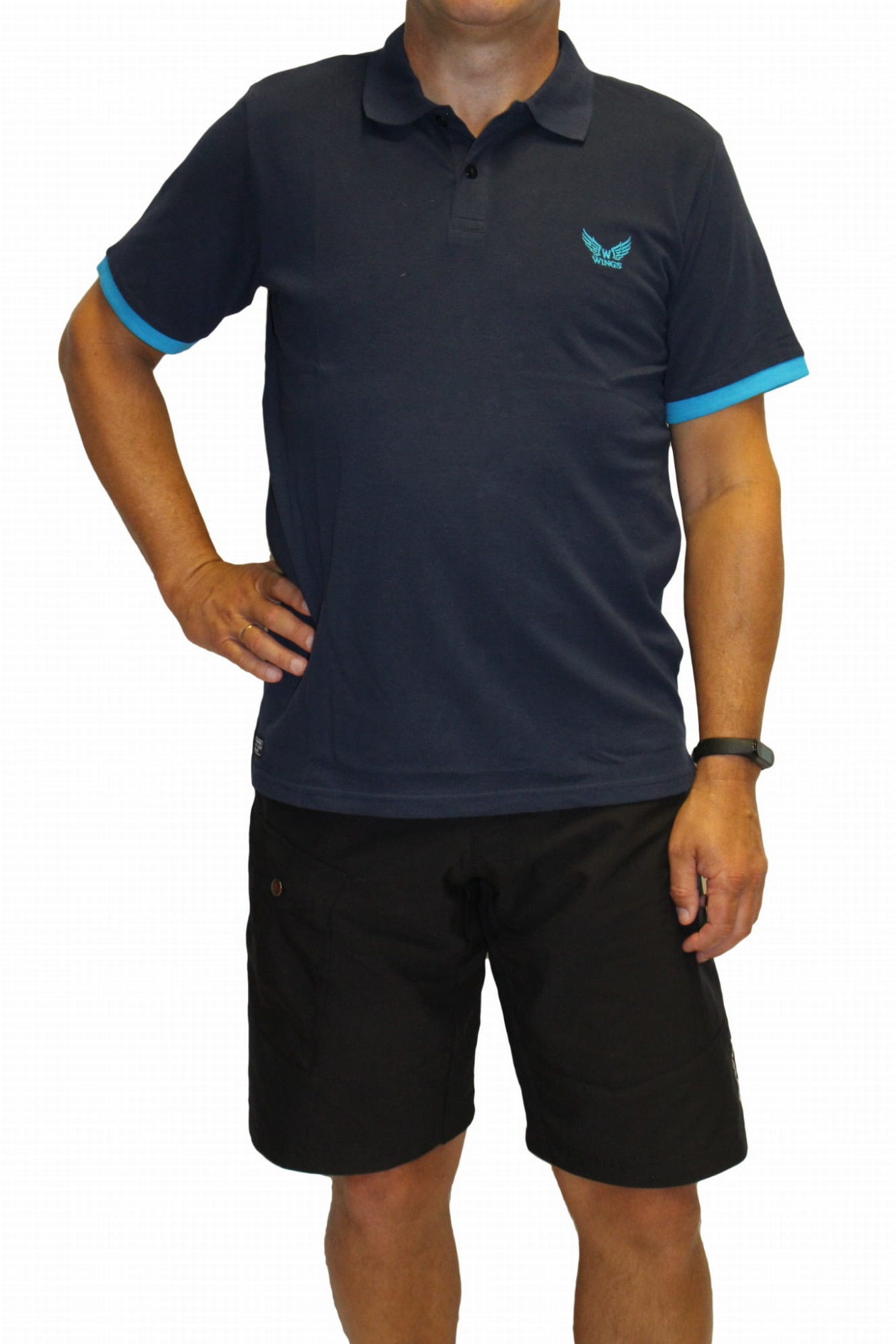 Tricou polo barbatesc, Moraj, Imprimeu uni, Bleumarin, Bleumarin