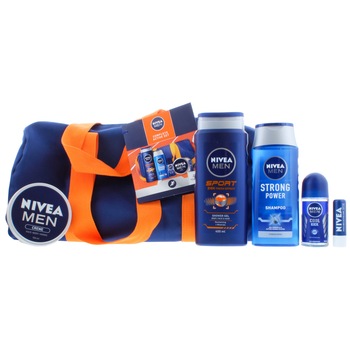 Set 6 Piese Nivea Men, Get Active, 1 x Gel de Dus 400 ml, 1 x Sampon 250 ml, 1 x Antiperspirant Cool Kick 50 ml, 1 x Balsam de Buze SPF 15 4,8 gr, 1 x Crema 150 ml, 1x Geanta cilindru 43x23x23 cm Set 6 Piese Nivea Men, Get Active, 1 x Gel de Dus 400 ml, 1 x Sampon 250 ml, 1 x Antiperspirant Cool Kick 50 ml, 1 x Balsam de Buze SPF 15 4,8 gr, 1 x Crema 150 ml, 1x Geanta cilindru 43x23x23 cm