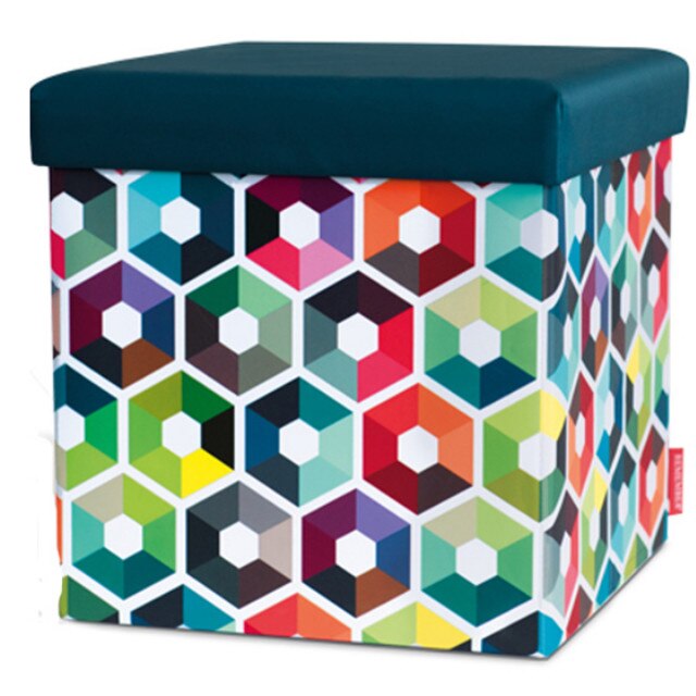 Taburet cu spatiu de depozitare Hexagon 38x38x38 cm Remember