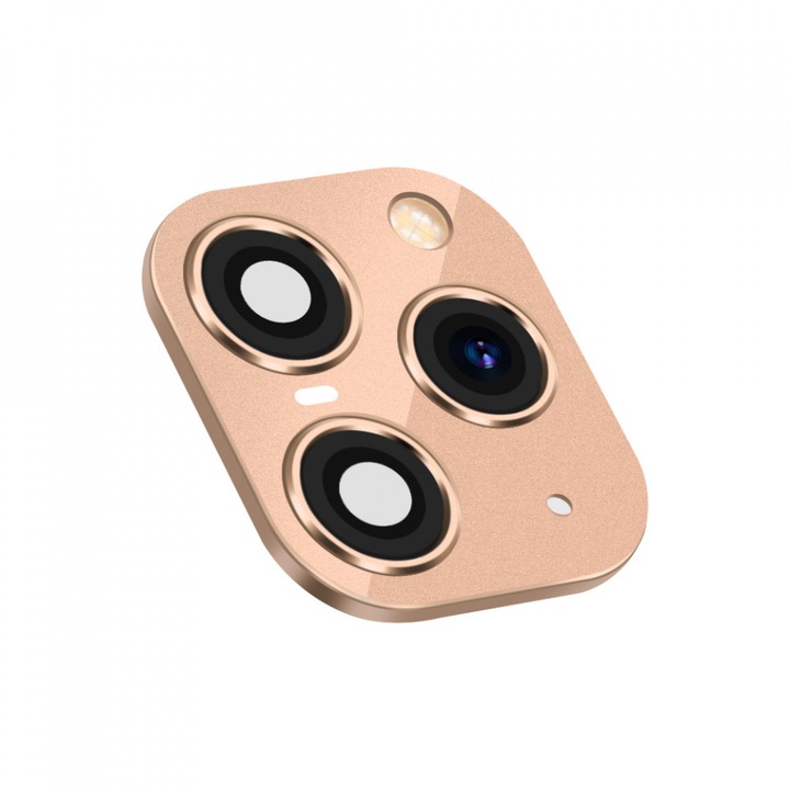 Защита на задната камера от закалено стъкло, съвместима с iPhone X / XS като iPhone 11 Pro / 11 Pro Max, Gold Rose