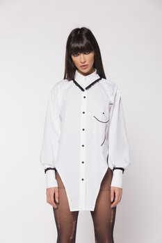 Camasa alba brodata, Cactus the Brand, Alb, 40 Camasa alba brodata, Cactus the Brand, Alb, 40