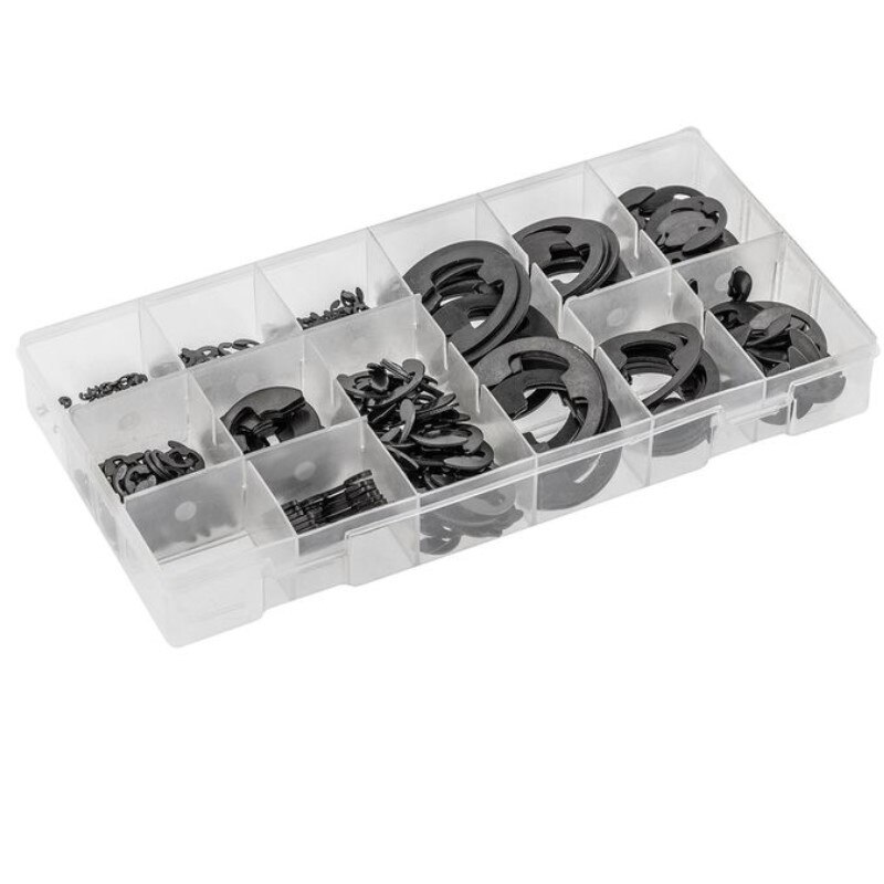 Set 300 clipsuri de sigurante , Hogert, din otel, de 9 dimensiuni diferite