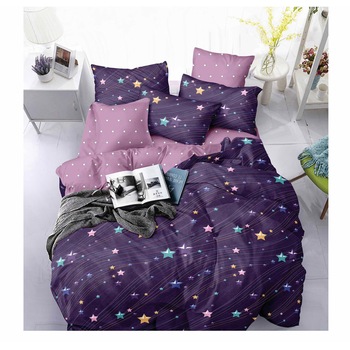 Lenjerie de pat Kotonia Home cu doua fete, 2 persoane, 6 piese, cearsaf de pat 230x250cm; husa pilota 200x230cm; 2 fete perna 50x75cm, 2 fete perna 70x70cm, model Wind Lenjerie de pat Kotonia Home cu doua fete, 2 persoane, 6 piese, cearsaf de pat 230x250cm; husa pilota 200x230cm; 2 fete perna 50x75cm, 2 fete perna 70x70cm, model Wind