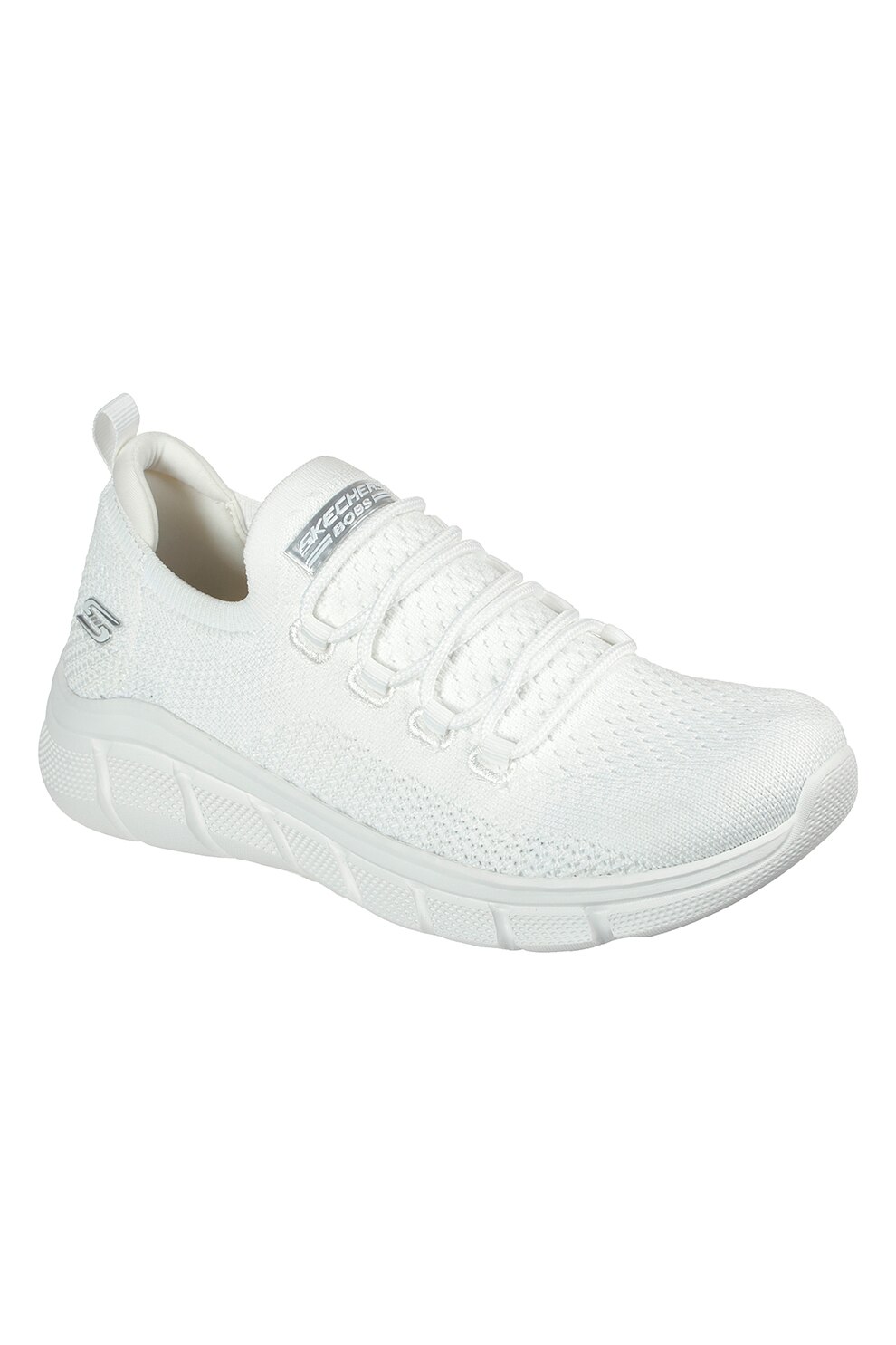 Skechers, Pantofi sport low-top de plasa cu aspect tricotat B Flex-Color Connect, Alb, 40