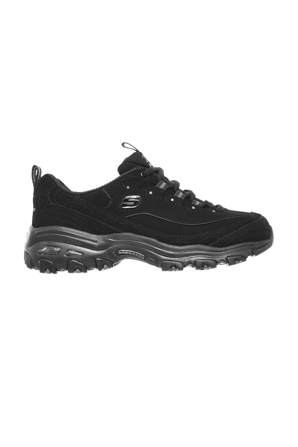 Skechers, Pantofi sport de piele ecologica si piele D'Lites Play, Negru