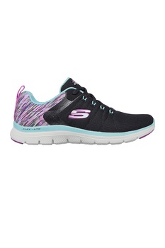 Skechers, Pantofi sport din material textil cu imprimeu abstract Flex Applea 4.0-Dream Easy, negru, albastru pastel, lila