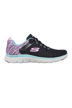 Skechers, Pantofi sport din material textil cu imprimeu abstract Flex Applea 4.0-Dream Easy, negru, albastru pastel, lila Skechers, Pantofi sport din material textil cu imprimeu abstract Flex Applea 4.0-Dream Easy, negru, albastru pastel, lila
