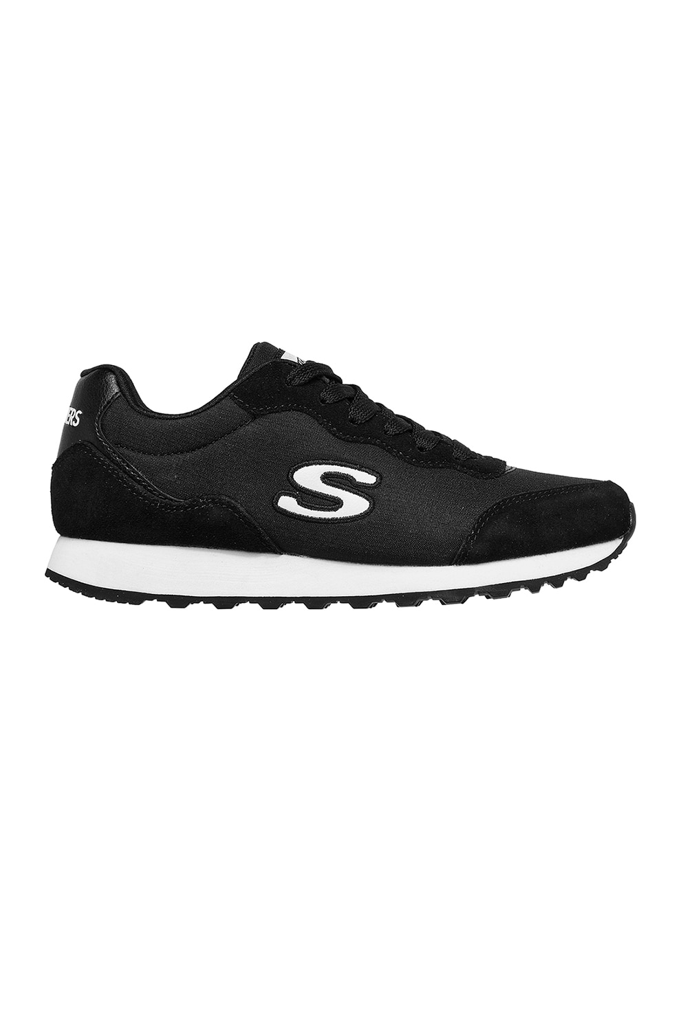 Skechers, Pantofi sport cu insertii de piele intoarsa OG 85-Vibe'In, Negru